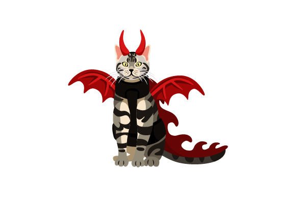 American Short Hair Cat Wearing Halloween Costume