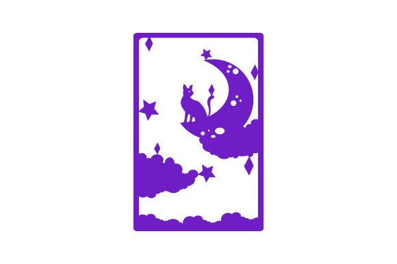 Birthday Card - Cat on the Moon