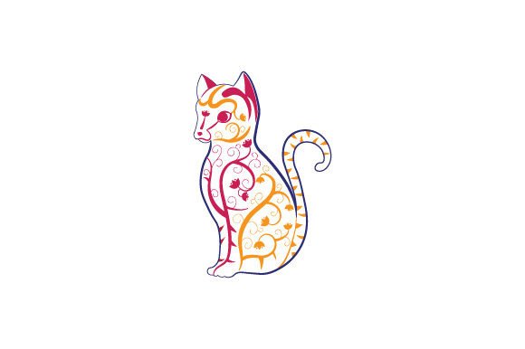 Cat with Tattoo, Colored