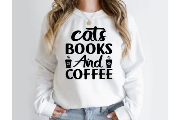Cats Books and Coffee T-shirt Design