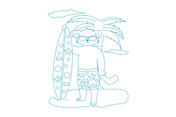 Cool Cat Adult Coloring Page