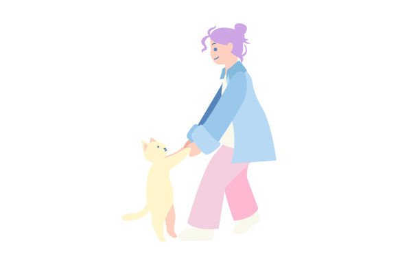 Female Dancer with Cat