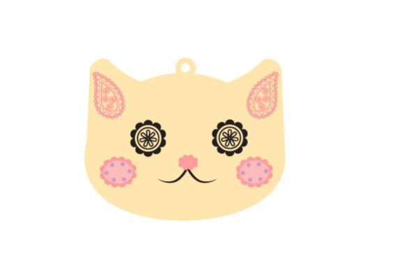 Paisley Pet Tag Template - Cat
