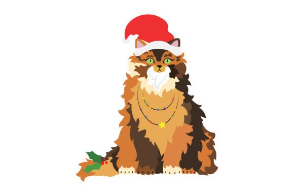 Persian Cat with Christmas Decorations