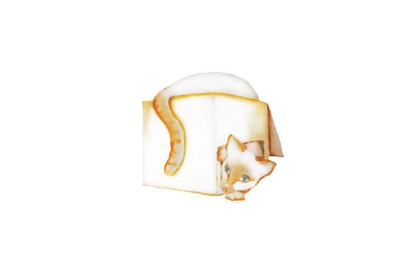 Red Point Siamese Cat Playing with a Box - Watercolor