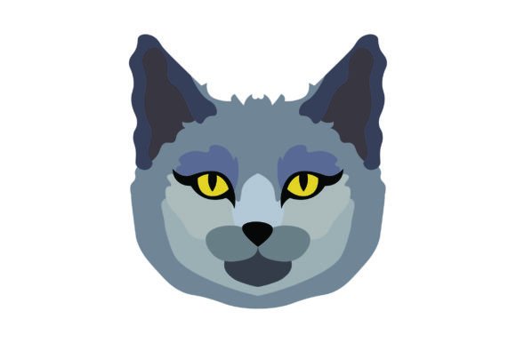 Russian Blue Cat Floating Head