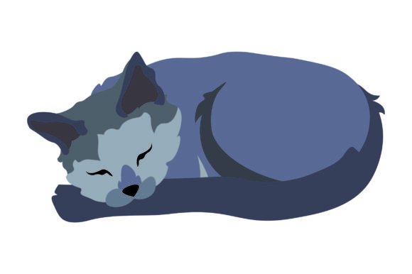 Russian Blue Cat Sleeping