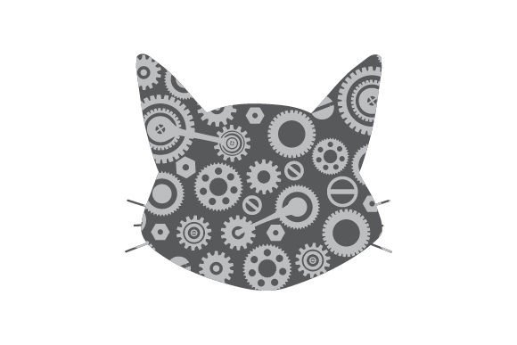 Steampunk Cat Head Embroidery Design