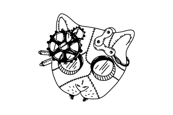 Steampunk Cat Mask with Goggles