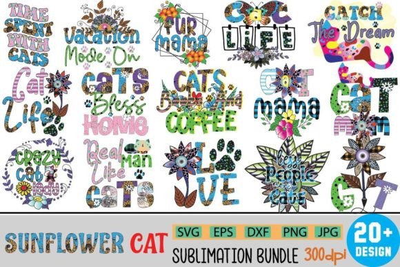 Sunflower Cat Sublimation Bundle